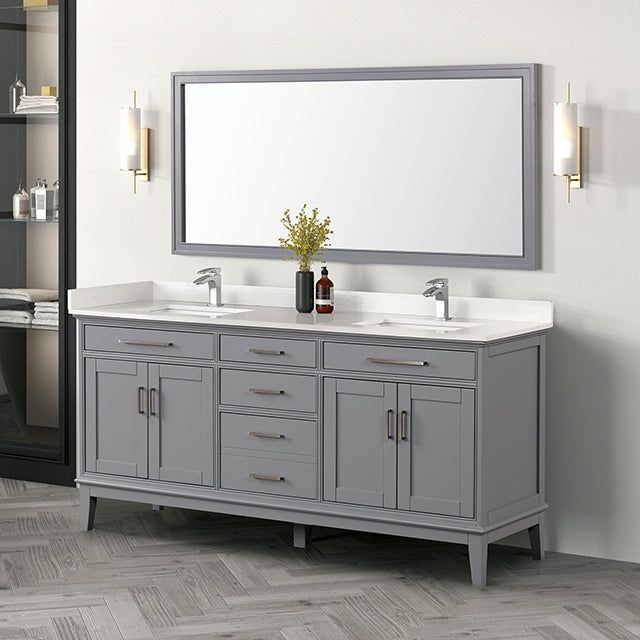 Almeria Vanity Set w/ Mirror - Mattress & Furniture Super Center (Tampa, FL)
