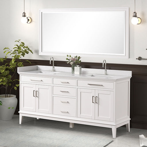 Almeria Vanity Set w/ Mirror - Mattress & Furniture Super Center (Tampa, FL)