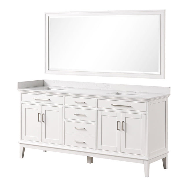 Almeria Vanity Set w/ Mirror - Mattress & Furniture Super Center (Tampa, FL)