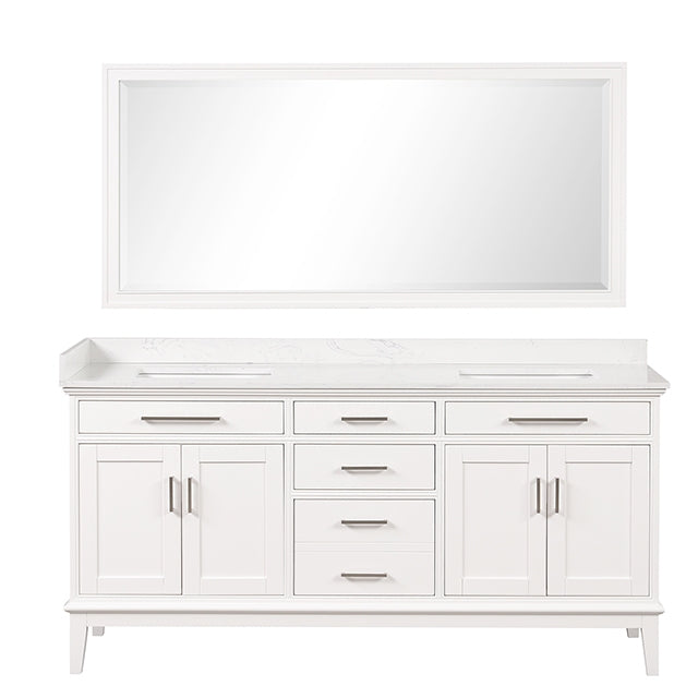 Almeria Vanity Set w/ Mirror - Mattress & Furniture Super Center (Tampa, FL)